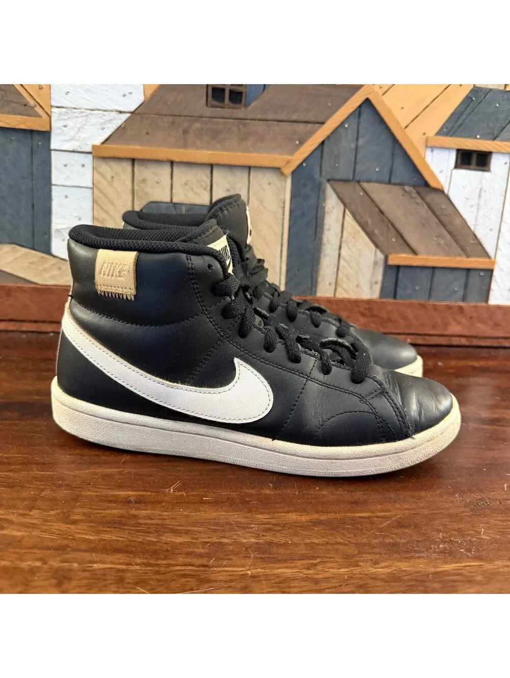 Nike Court Royale 2 Mid Black White Retro Sneakers Women's Size 7.5